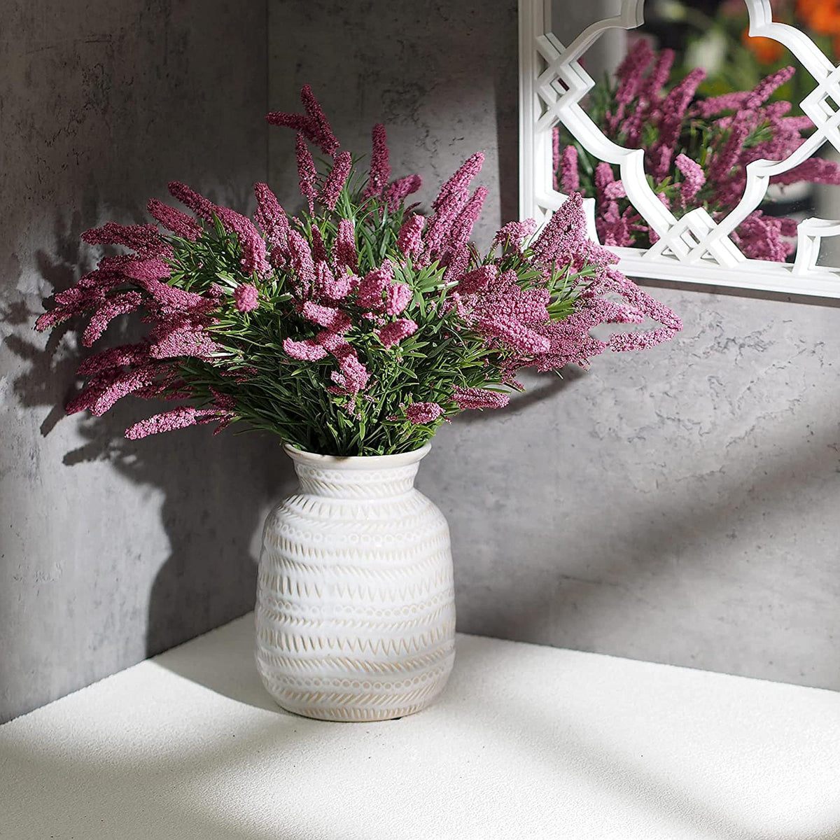 HOSLEY® Ceramic Vase, Cream Glazed, 7 Inches High