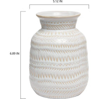 HOSLEY® Ceramic Vase, Cream Glazed, 7 Inches High