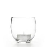 HOSLEY®  Glass Clear Tealight Holders Roly Poly Style, Set of 24, 2.5 inches Dia each