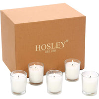 HOSLEY®  Clear Glass Filled Unscented Votive Candles, Ivory Color, 240 pack