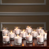 HOSLEY®  Clear Glass Filled Unscented Votive Candles, Ivory Color, 480 pack