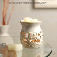 HOSLEY®  Ceramic Oil Warmer, White Glazed Set of 2 ,  4.3 Inches High
