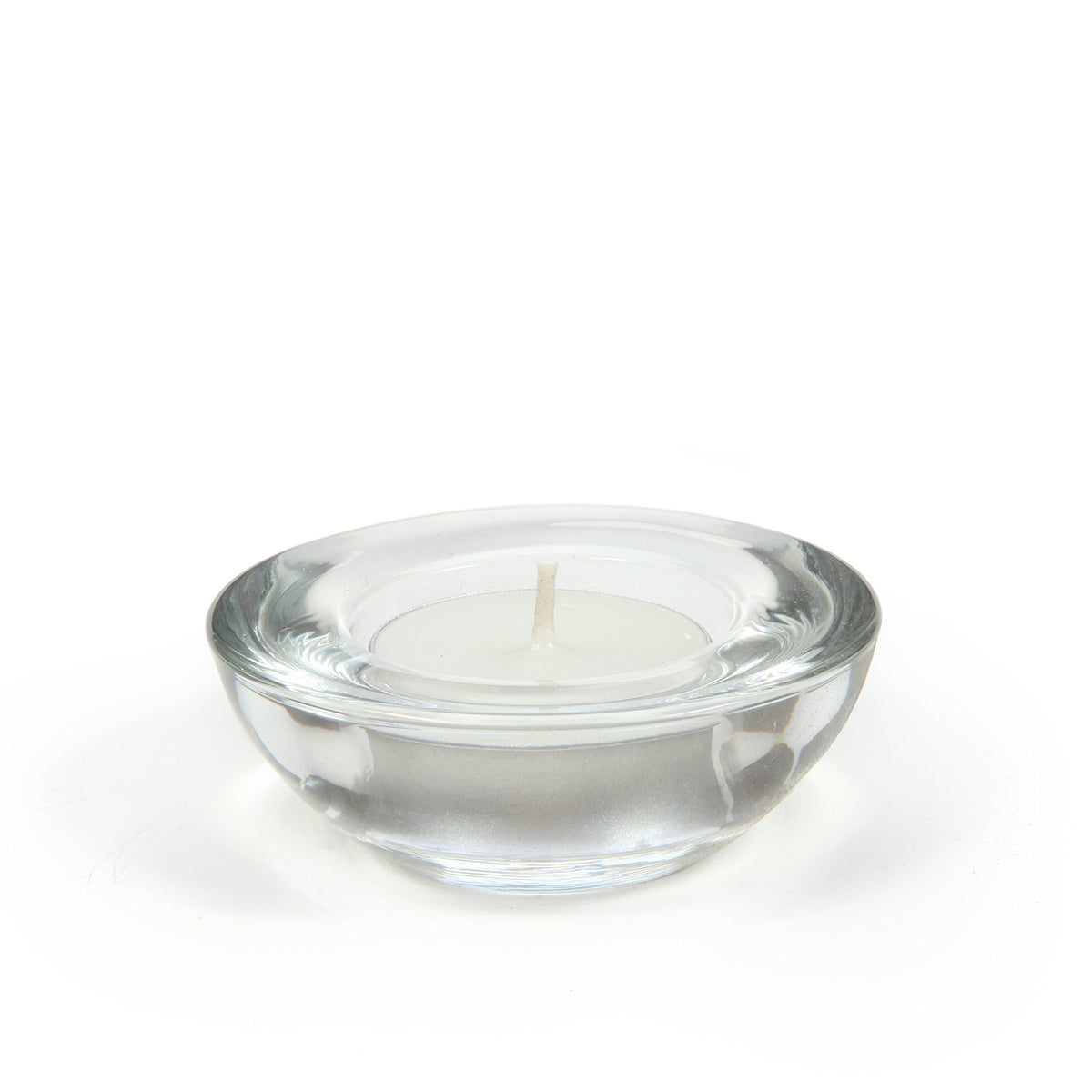 HOSLEY®  Glass Clear Tealight Holders, Set of 18, 3 inches Diameter each