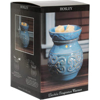 HOSLEY® Ceramic Electric Warmer, Blue Glazed, 6 Inches High