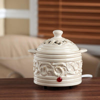 HOSLEY® Ceramic Electric Potpourri Warmer, Cream  Glazed, 5.5" High
