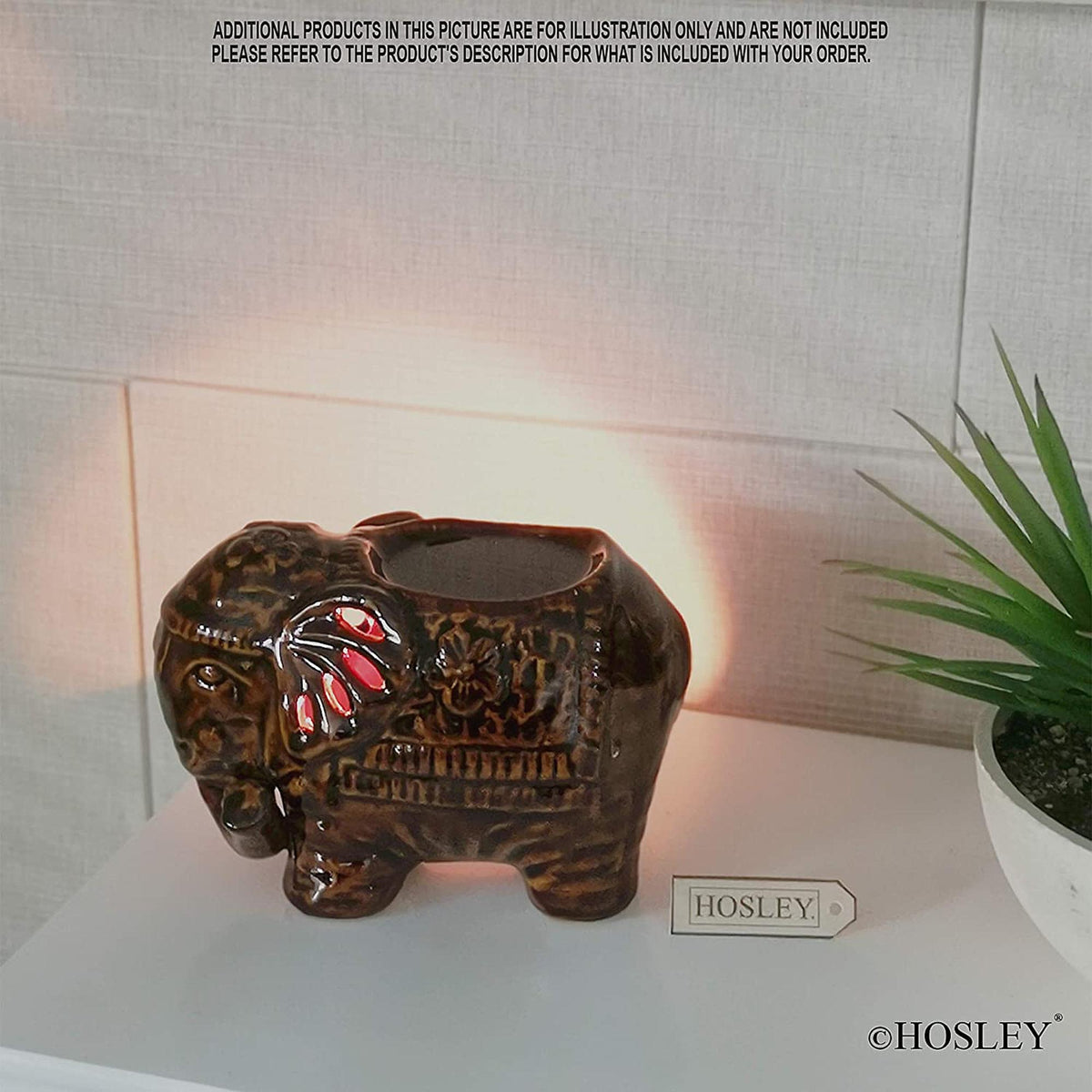 HOSLEY® Ceramic Oil Warmers, Elephant,   6 Inches Long