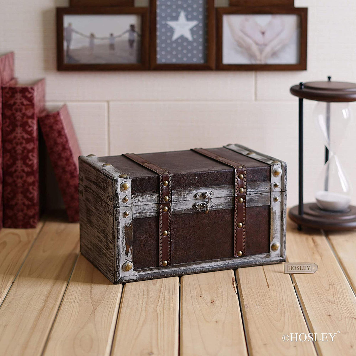 HOSLEY®  Wood Decorative Storage Box, 11 inches Long