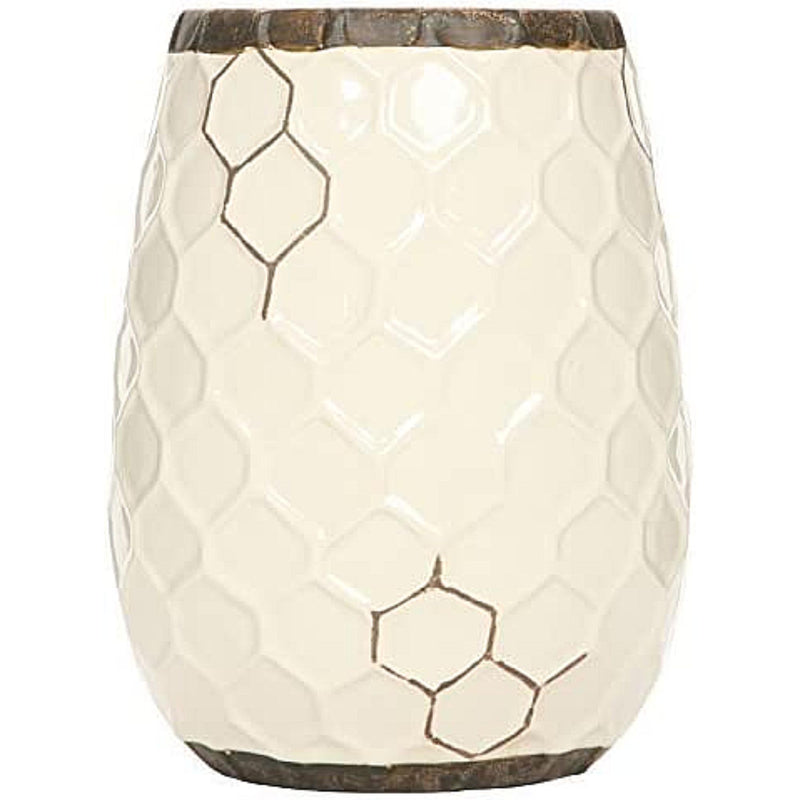 HOSLEY® Ceramic Honeycomb Vase,  7.5 Inches High