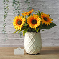 HOSLEY® Ceramic Honeycomb Vase,  7.5 Inches High