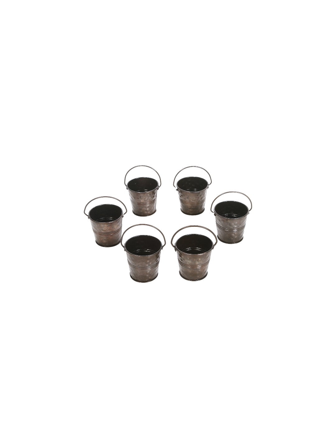 Iron Mini  Planters,Antique Bronze Color, 6 Pack , 2.6 inches Dia. each