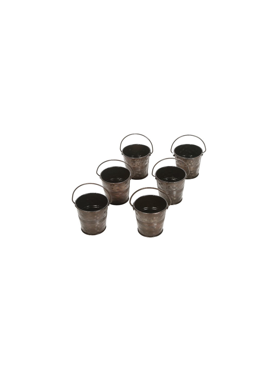 Iron Mini  Planters,Antique Bronze Color, 6 Pack , 2.6 inches Dia. each