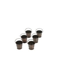 Iron Mini  Planters,Antique Bronze Color, 6 Pack , 2.6 inches Dia. each