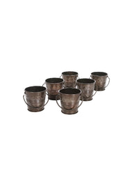 Iron Mini  Planters,Antique Bronze Color, 6 Pack , 2.6 inches Dia. each