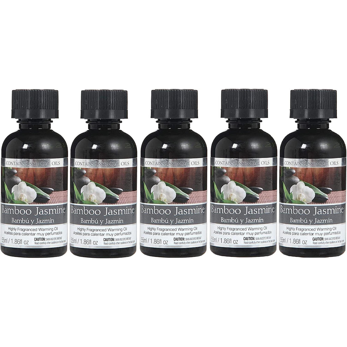 Set of 3, 55 ml Bamboo Jasmine Fragrance Warming Oils. Ideal Gift for Weddings, Spa, Meditation Settings. P1