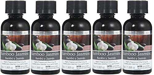 Set of 3, 55 ml Bamboo Jasmine Fragrance Warming Oils. Ideal Gift for Weddings, Spa, Meditation Settings. P1