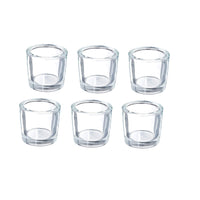 Glass Clear Chunky Candle Holders, Set of 6, 2.4inches High each