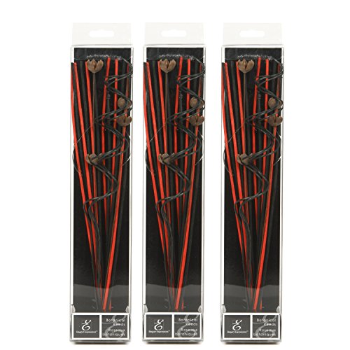 Set of 3 Botanical Diffuser Reeds Red and Black 12.5 Inch High. Ideal Gift for Wedding Party DIY Crafting Reiki Chakra Spa Aromatherapy. O9