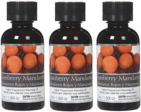 Set of 3, 55 ml Cranberry Mandarin Fragrance Warming Oils. Ideal Gift for Weddings, Spa, Meditation Settings. P1