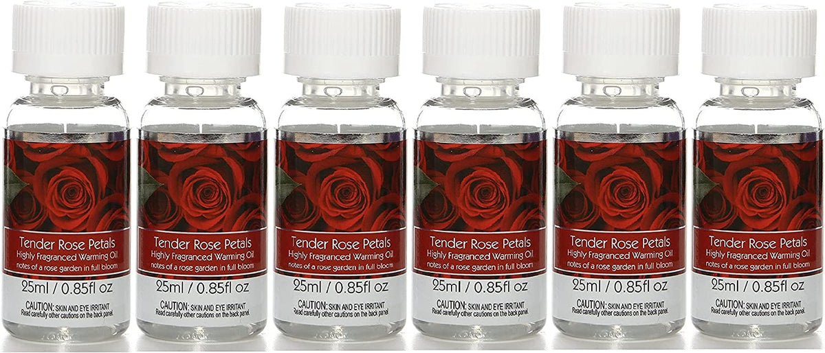 Premium Concentrated Tender Rose Petals Warming Oil for Aromatherapy, Meditation, Yoga, Spa Highly Scented Fragrance Oils for Home 25 ml Bottles (Pack of 6)