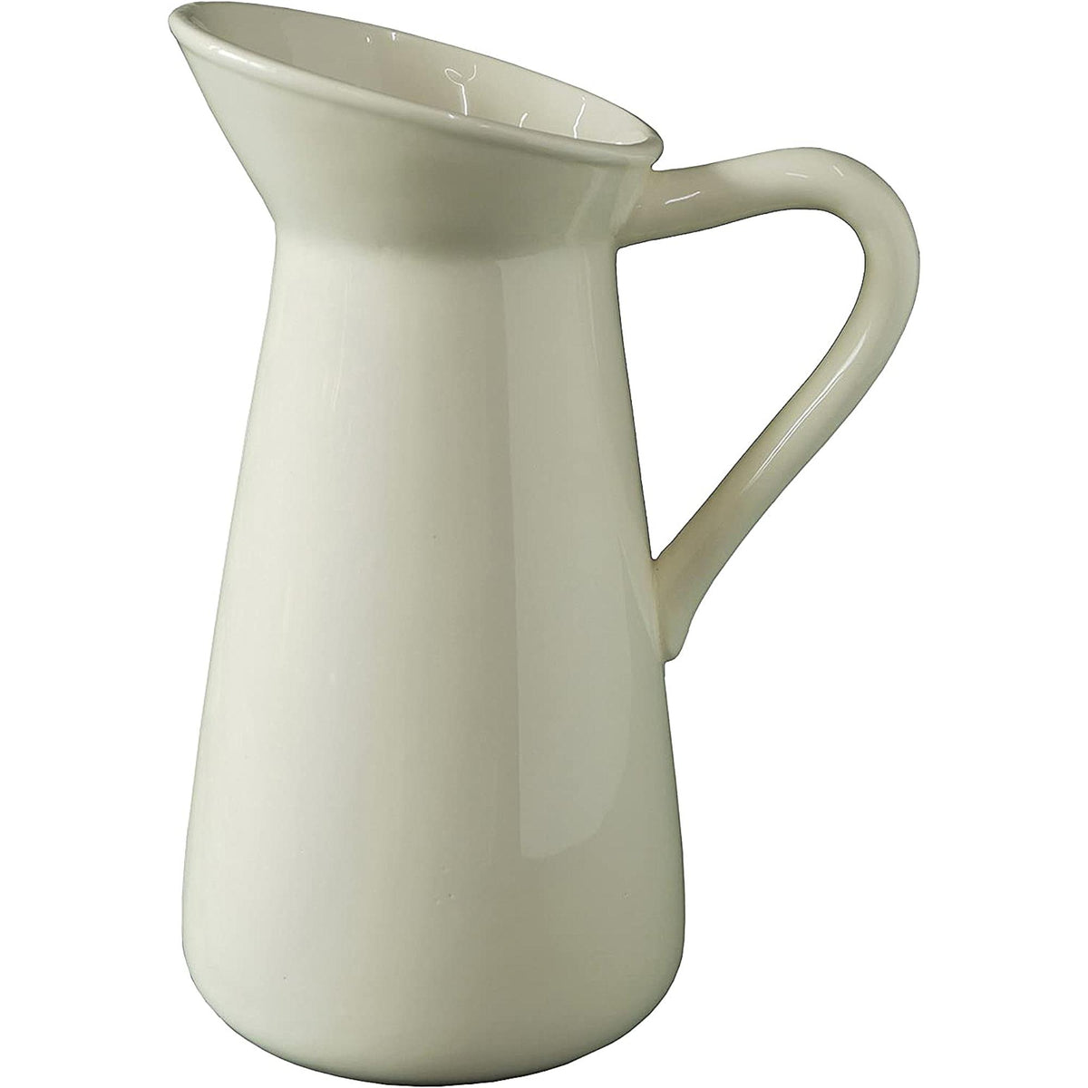 HOSLEY® Ceramic Pitcher Vase,   Cream Color, 10 inches Tall