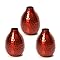 Metal Bud Vases Set,  Red finish,  Set of 3,  4.5 inches High