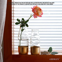 Set of 6, Glass Gold Dip Glass Bottle, 5.25 High. Ideal Gift for Wedding, Floral/Floor Vase, Party, Home Decor, Office, Spa P1