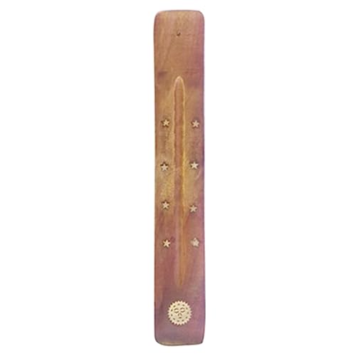 Set of 6 Wood Incense Holder Sun 10 Long. Ideal Gift for Wedding, Aromatherapy, Zen, Spa, Vastu, Reiki Chakra Settings