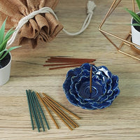 Aromatherapy Incense Set of 60 Stick Bulk Pack Ceramic Spa Assortment with Flower & Sticks Relaxing Fragrances Gift for Spa Lovers