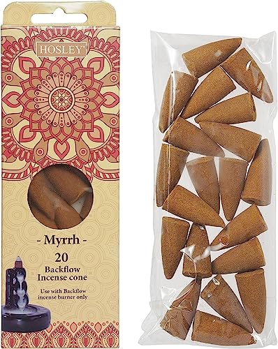 Backflow Myrrh Fragrance Incense Cones Infused with Essential Oils for Tranquil Bliss and Aromatic Elegance Pack of 120 Incense Cones 6 Pack