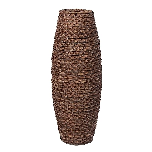 Timeless Tranquility 24 High Wood and Grass Floor Vase Elevate Your Space with Natural Elegance Home Center Piece Decor