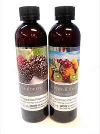 Set of 2 Assorted Fragrance Warming Oils 5oz Each-Mulberry & Tropical Fruit. Ideal for Spa Meditation Bathroom Wellness Gift