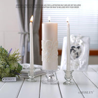 HOSLEY®  Wedding Unity Candle Set,  White,  11.5 inches High
