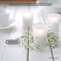 HOSLEY®  Glass Votive / Tea Light Holder, Frosted White Finish, Set of 12
