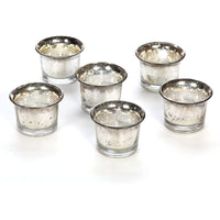 HOSLEY®   Glass  Candle Tealight Holders, Metallic Antique Finish, Set of 6