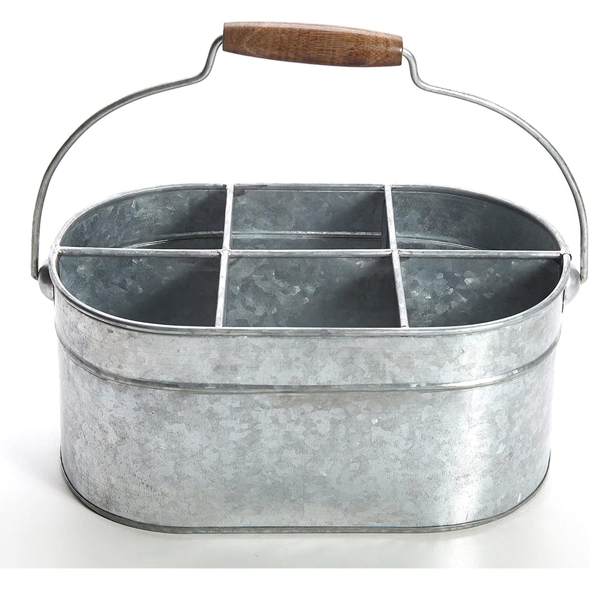 HOSLEY® Iron Galvanized Carry All Kitchen Utensil Caddy Serve Ware, 13 inches Long