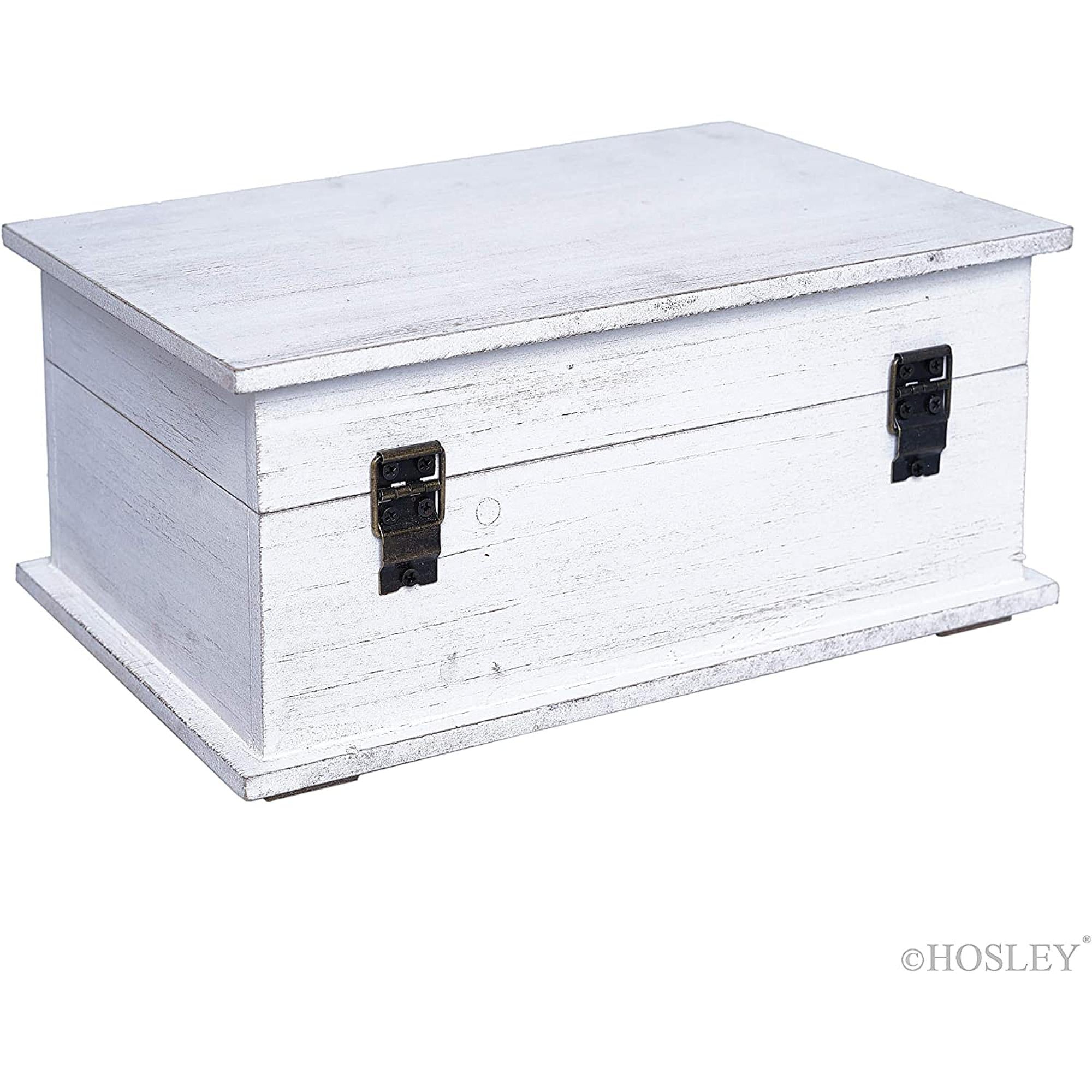 White wood deals storage box