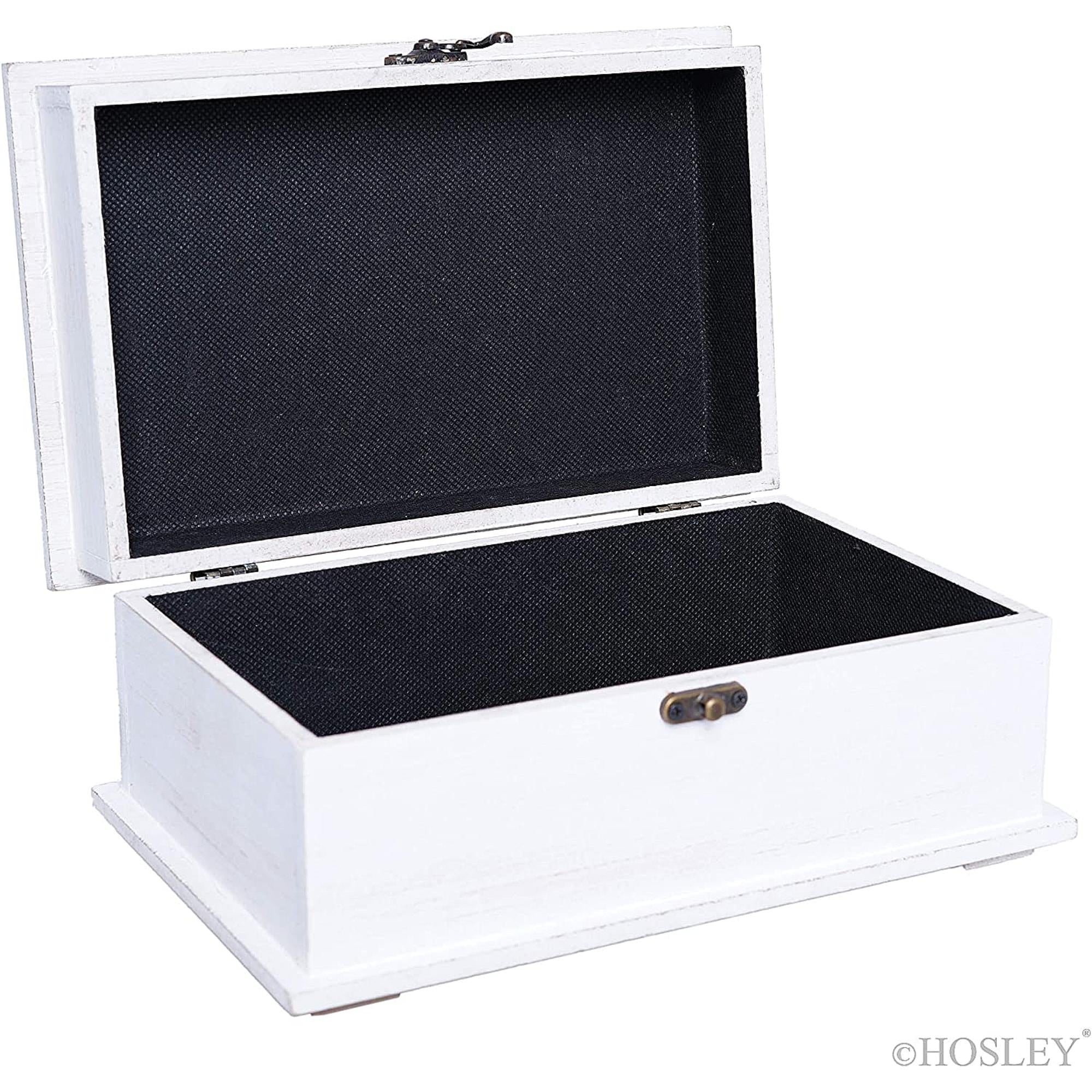 White wooden deals box with lid