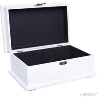 HOSLEY®  Wood Box, White Color, 10 inches Long