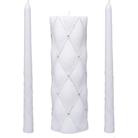 HOSLEY®  Wedding Unity Candle Set, White Color, 11.5 inches  High