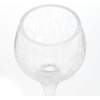HOSLEY® Long Stem Glass Crackle Tealight Holders, Clear, Set of 3,   9", 10" & 12"High