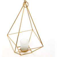 HOSLEY®  Iron Tealight / Votive Holder Lantern with Frosted Glass Candle Holder, Gold Finish, 11.5 inches High