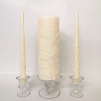 HOSLEY®  Wedding Unity Candle Set Includes 1 Pillar and 2 Taper Candles, Cream Color