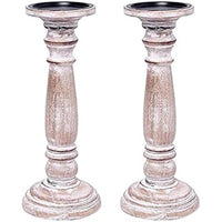 HOSLEY®  Wood Pillar Candleholder, Set of 2, 12 inches High each