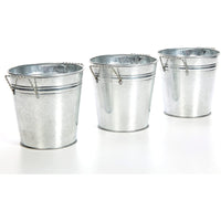 HOSLEY® Iron Galvanized Planters , 3 Pack, 5 inches Dia. each