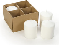 Unscented Pillar Candles, White Color, Set of 4, 4 inches High each