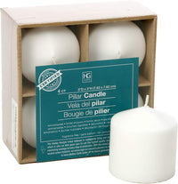 Unscented Pillar Candles Set of 16, 3 inches D x 3 inches H each