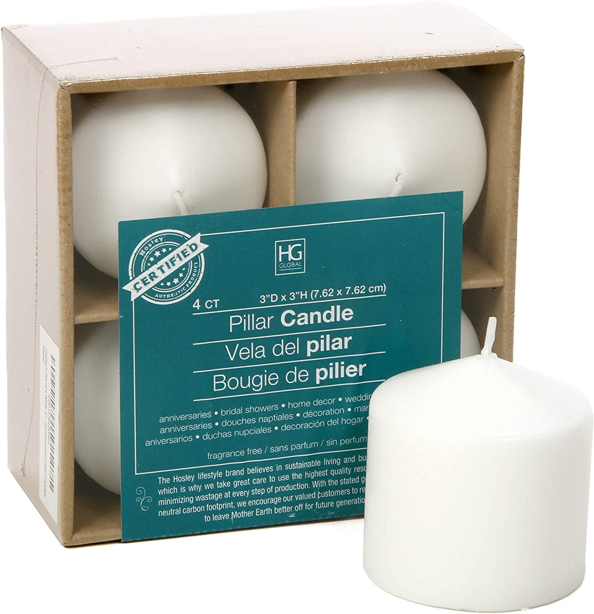 3 D x 3 H Unscented Pillar Candles Set of 16 Bulk Special. Ideal for Wedding Birthday Emergency Lanterns Spa Aromatherapy Party Reiki Candle Gardens