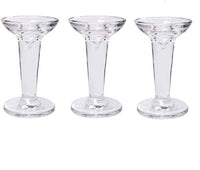 Set of 12 Glass Taper Candle Holders Classic Decor for Wedding Party Gifts Spa Aromatherapy O5 (5” High)