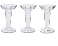 Set of 12 Glass Taper Candle Holders Classic Decor for Wedding Party Gifts Spa Aromatherapy O5 (5” High)