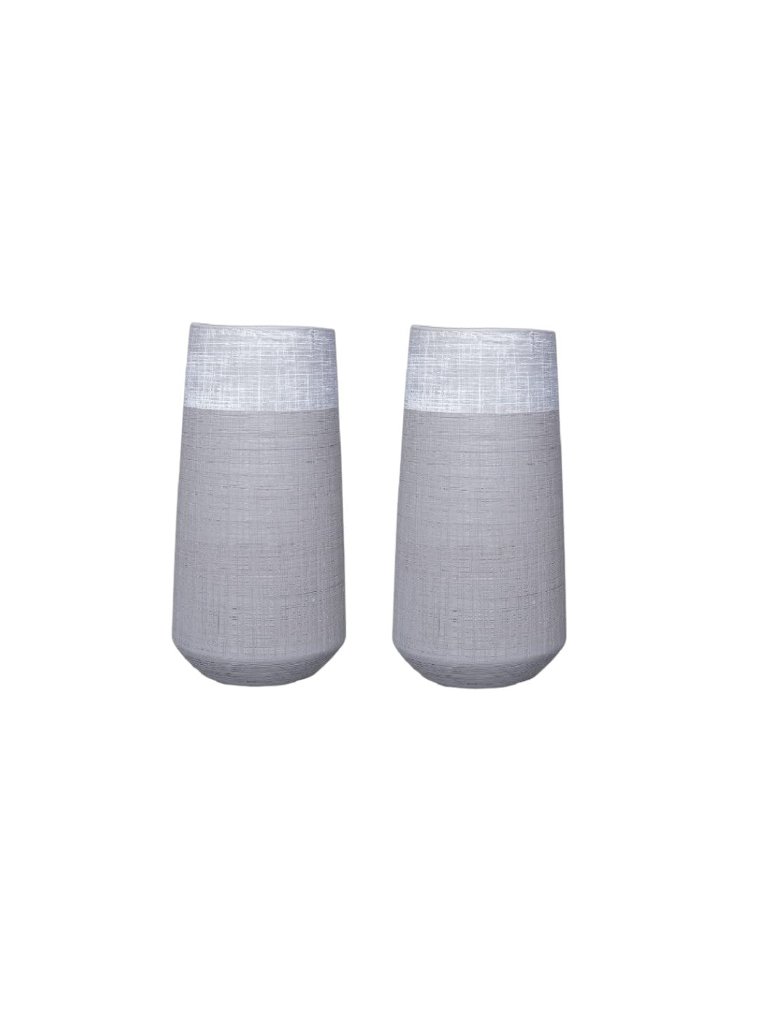 Ceramic Vases, Matt Grey , Set of 2, 10 inches High each